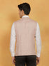 Vastramay Men's Beige Cotton Nehru Jacket